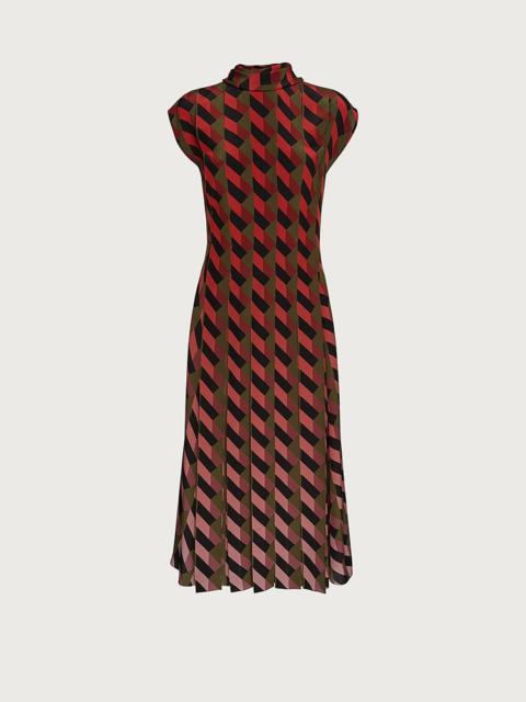 FERRAGAMO DÉGRADÉ SILK DRESS