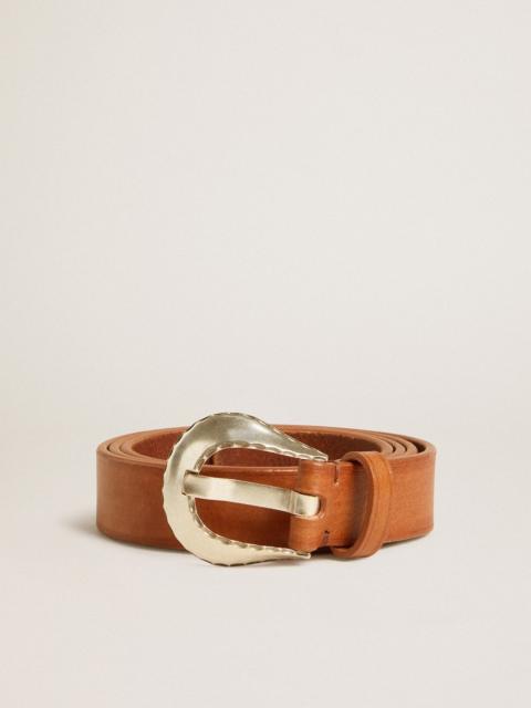 Golden Goose Men’s belt in tan-colored washed leather