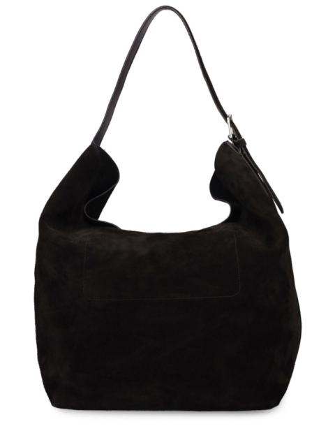 Belted leather tote bag