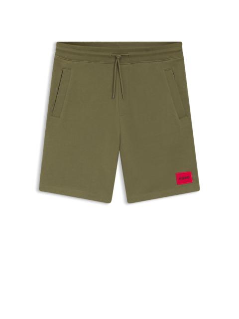HUGO LOGO-LABEL SHORTS IN COTTON TERRY