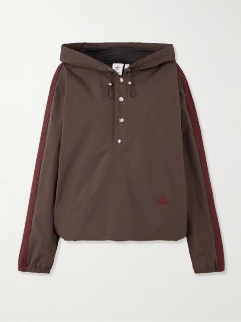 adidas Originals + Wales Bonner Hooded Embroidered Striped Shell Jacket