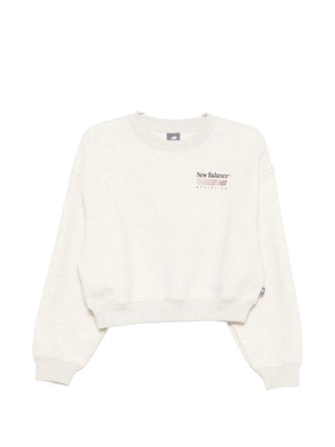 New Balance New Balance Logo-print Cropped Sweater