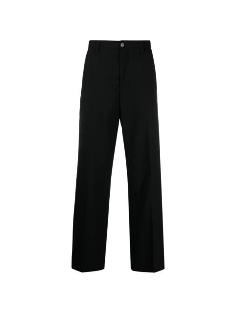 Tropical straight-leg tailored trousers