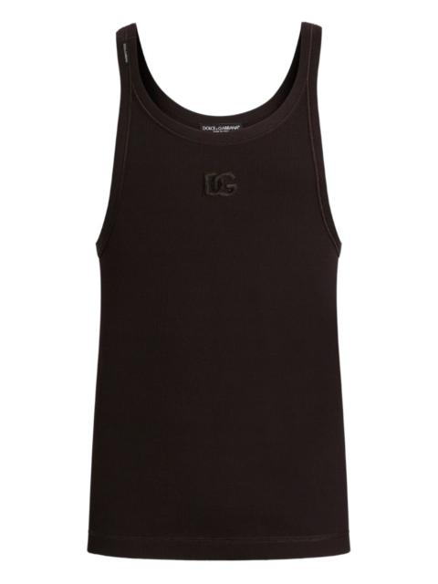 Dolce & Gabbana logo-embroidered ribbed tank top
