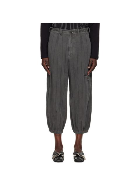 Y's Gray Ko-Elastic Hem Trousers