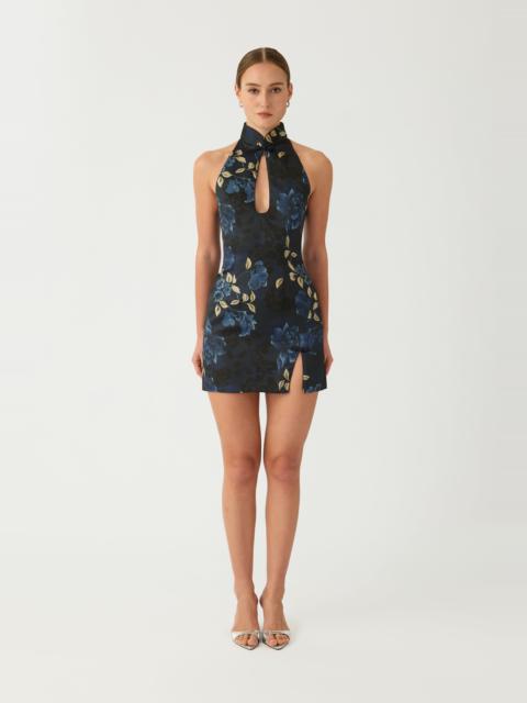 SAU LEE EVA SATIN MINI DRESS
