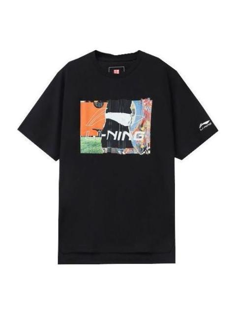 Li-Ning Graphic Loose Fit T-shirt 'Black' AHSR915-3