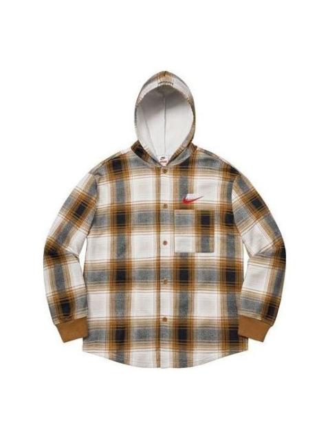 Supreme Supreme x Nike Plaid Hooded Sweatshirt 'Mustard' SUP-FW18-519