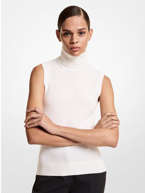 MICHAEL KORS COLLECTION Cashmere Sleeveless Turtleneck