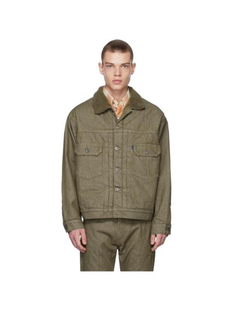 Khaki Oversized Type II Trucker Denim Jacket