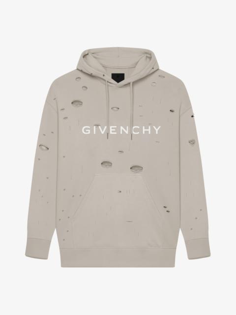 GIVENCHY OVERSIZED HOODIE IN DESTROYED FLEECE