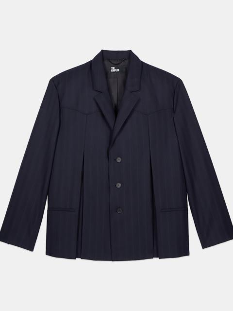 The Kooples BLUE STRIPED KIMONO STYLE BLAZER