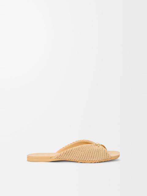 Loewe Pebble Soft slide in raffia-effect fabric