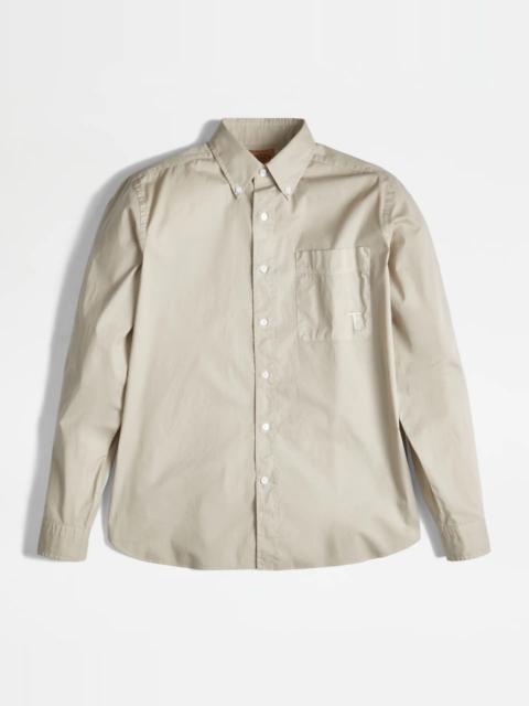 Tod's BUTTON DOWN COLLAR SHIRT - BEIGE