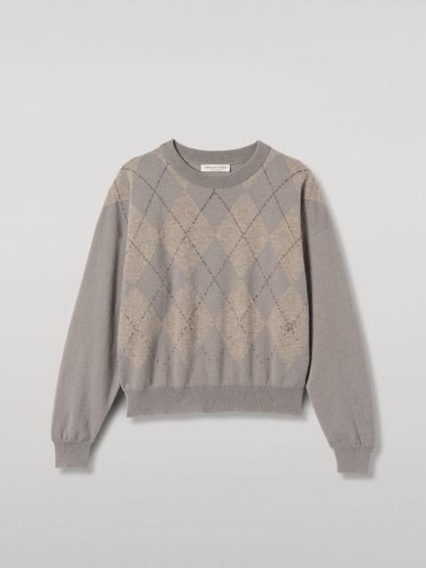 Johnstons of Elgin Clan Grey Argyle Cashmere Jumper