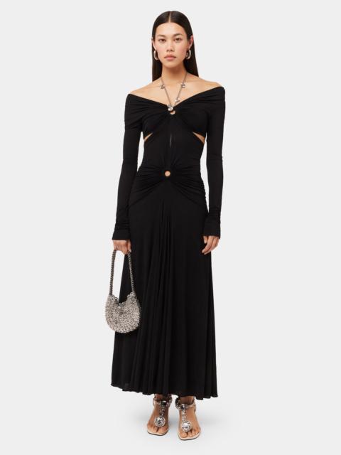 Paco Rabanne LONG BLACK DRESS IN JERSEY