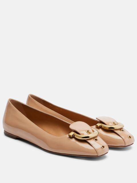 FERRAGAMO Oxide patent leather ballet flats
