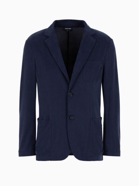 GIORGIO ARMANI Single-breasted jacket in stretch cupro jersey