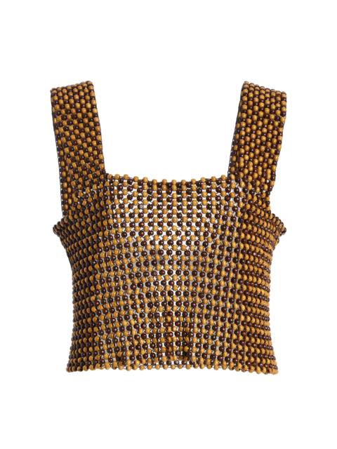 CORDERA Exclusive La Isla Wood-Beaded Top brown
