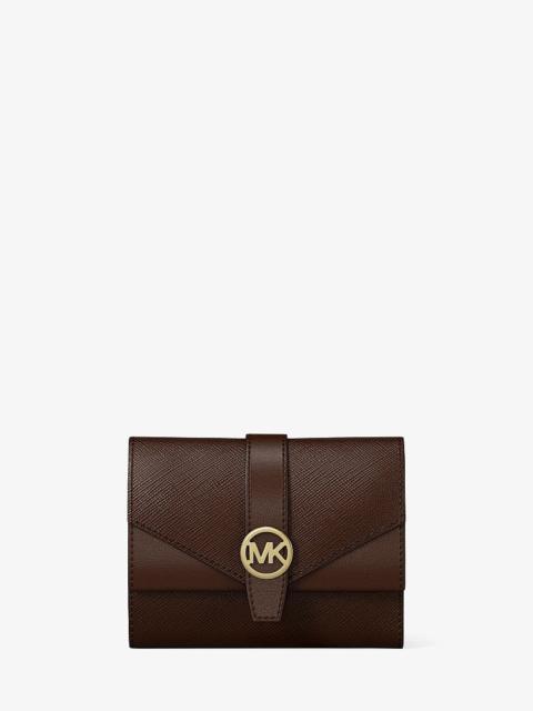 MICHAEL KORS Greenwich Medium Saffiano Leather Trifold Wallet