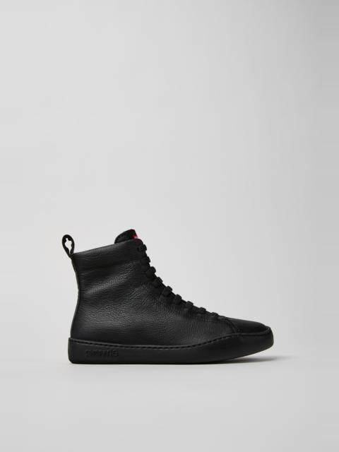 CAMPER Peu Touring Black Leather Ankle Boots for Women.