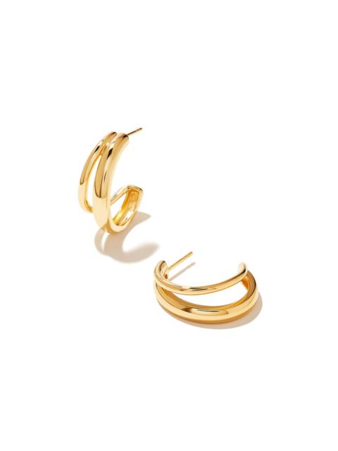 KENDRA SCOTT Meg Double Hoop Earrings in 18k Gold Vermeil