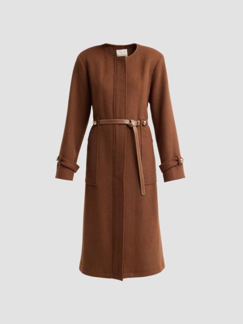 MILLY Women's Orly Wool-Blend Coat - Dark Brown