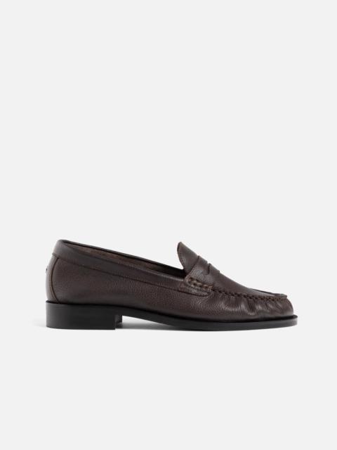 DUKE + DEXTER Ezra Chestnut Pebble Pleated Penny Loafer - Women's