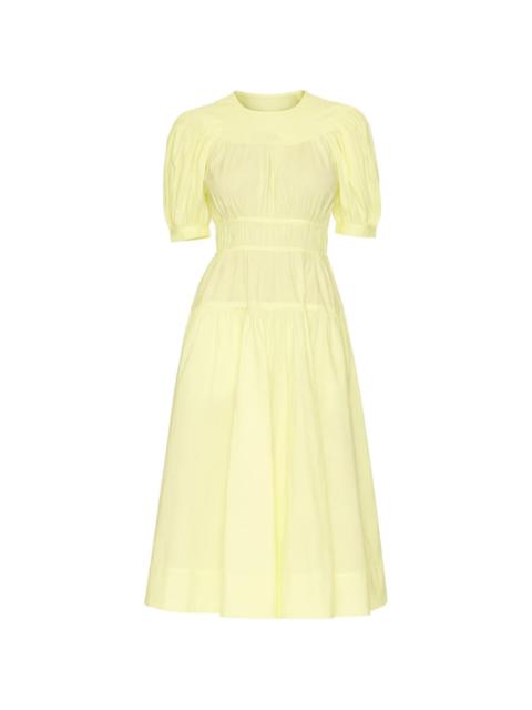 ULLA JOHNSON Marte puffed-sleeve tiered midi dress