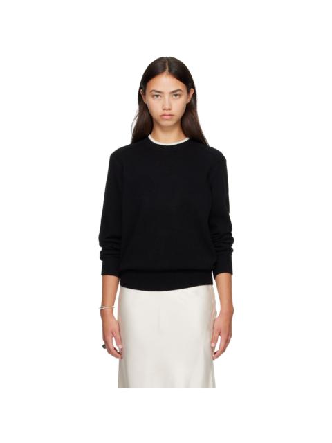 Loulou de Saison Black & Off-White OTIS Bicolor Cashmere Sweater