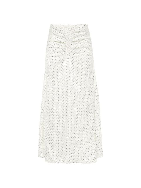 crinkled A-line midi skirt