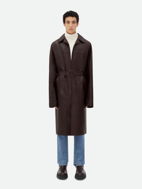 Bottega Veneta Glossy Leather Belted Coat