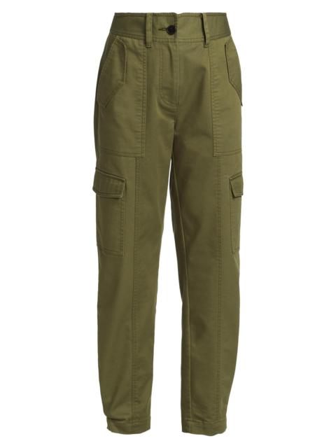 DEREK LAM 10 CROSBY Women's Elian Mid-Rise Stretch Cargo Pants - Fatigue