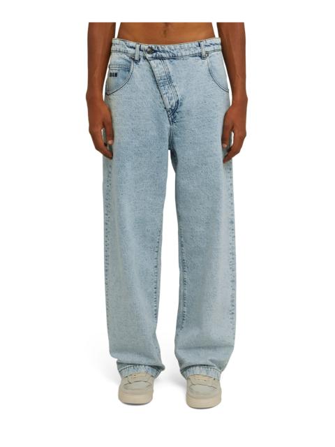 MSGM Straight-leg baggy jeans with oblique buttoning