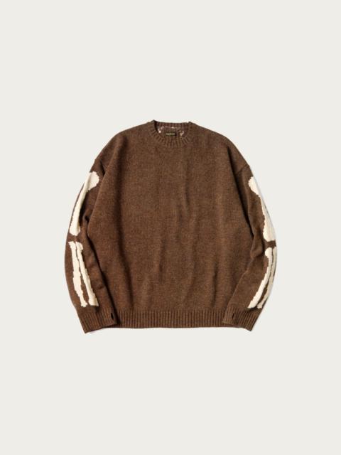 5G Wool BONE Crew Sweater - Brown