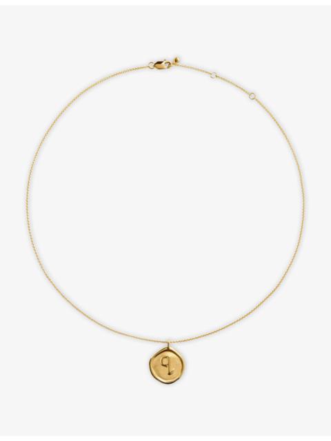 MONICA VINADER Initial Q Stamp 18ct Yellow Gold Vermeil Chain Necklace