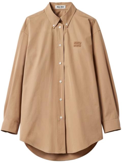 Miu Miu logo-appliquÃ© poplin shirt