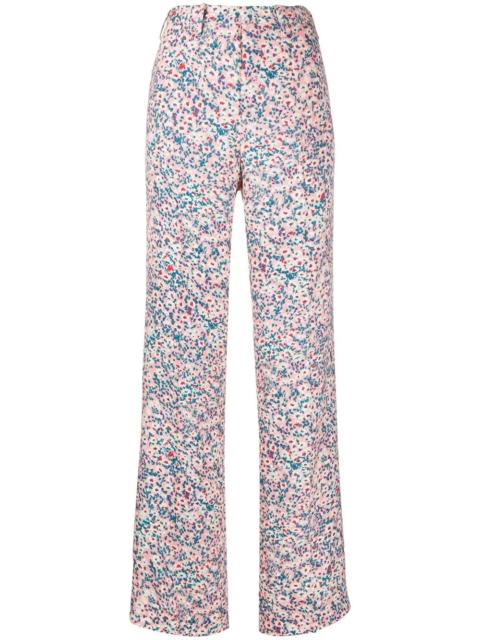 N°21 daisy print wide-leg trousers