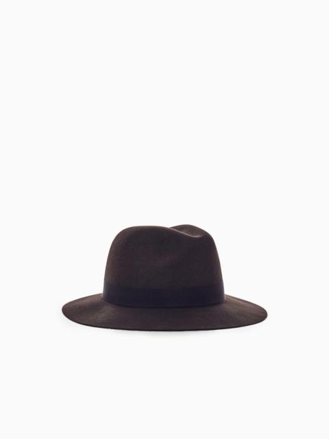 GIORGIO ARMANI CLASSIC FELT HAT IN VIRGIN WOOL WITH AN ACRYLIC SWEATBAND
