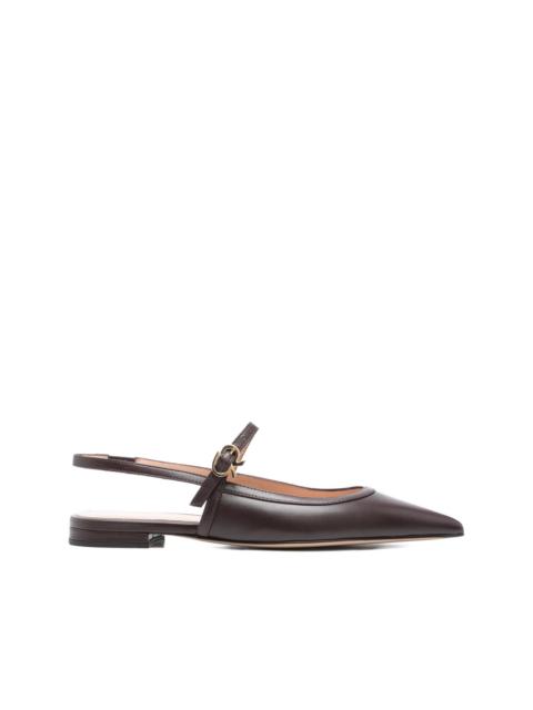 Gianvito Rossi buckle-strap pointed-toe flats