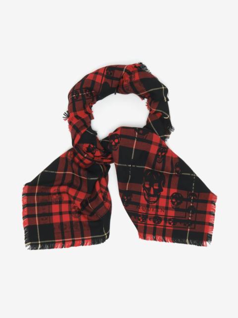 Alexander McQueen Tartan Skull Scarf