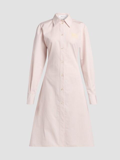 Alexander McQueen Women's Striped Cotton-Silk Lace-Up Shirtdress - Ivory Pink