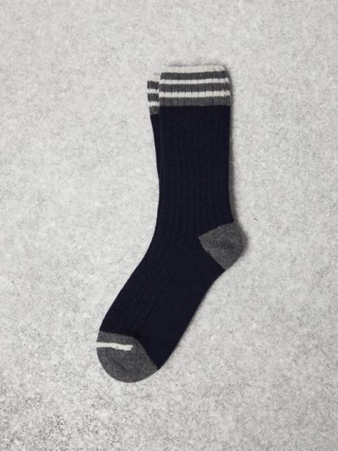Cashmere rib knit socks