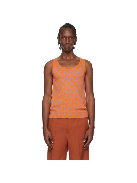 Dries Van Noten Orange & Purple Jacquard Tank Top