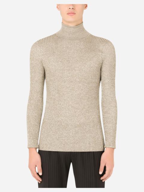 Dolce & Gabbana Ribbed technical yarn turtle-neck sweater