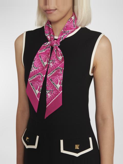 Valentino Garavani Toile Iconographe silk bandeau scarf, Pink