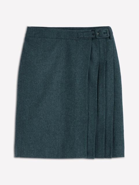 BODEN Helen Wool Kilt Skirt-Green and Navy Herringbone