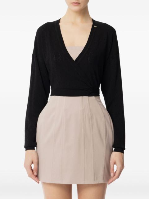 ELISABETTA FRANCHI wrap tie-waist sweater