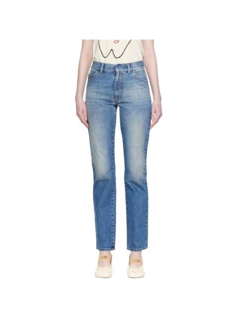 MM6 Maison Margiela Blue Slim 5-Pocket Jeans