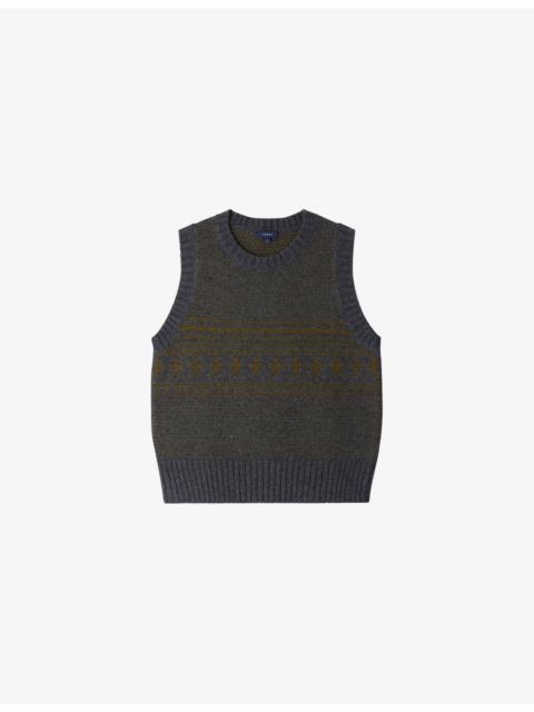 soeur Namaste Jacquard-Pattern Merino-Wool Vest